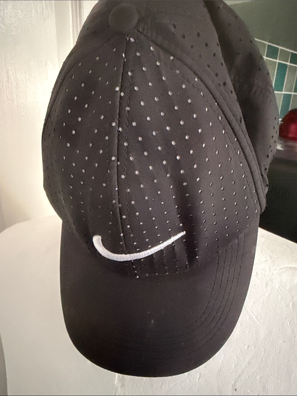 Nike Black Perforated Swoosh Training Cap